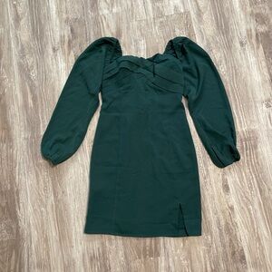 Elegant Green Long Sleeve Dress